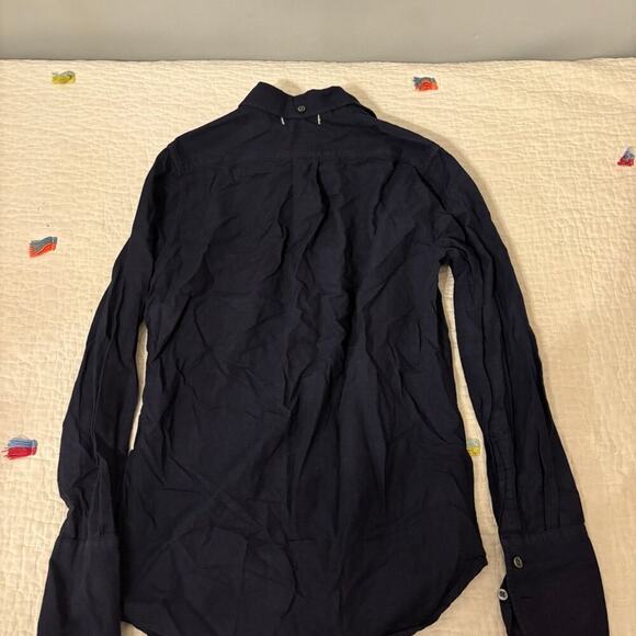 Alex Mill Cotton Dark Navy Blue Button Up Polo Small - Picture 5 of 7